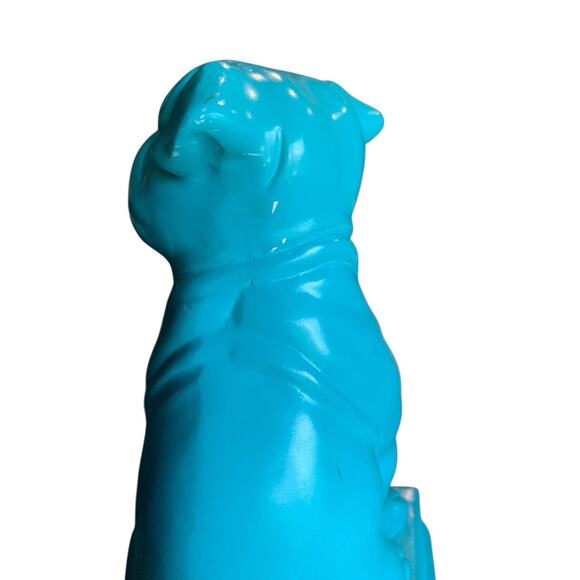 English Bulldog Statue Figurine Aqua Teal Green 8 Inch Figure Dog Decor Book - Picture 7 of 9